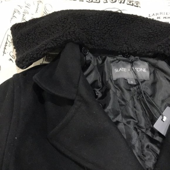 Slate & Stone Wool Blend Double Breasted Peacoat - Picture 5 of 6